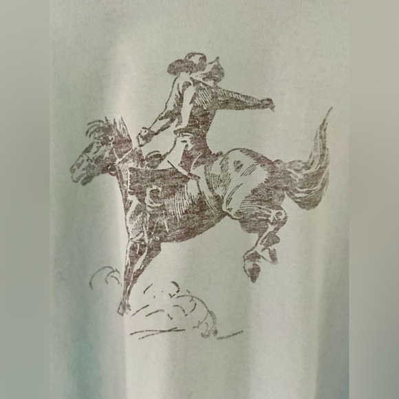 Ralph Lauren Double RL Tee with RRL and Rodeo Cowboy Graphics / Aqua / XLarge - Picture 1 of 4